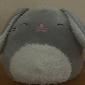 Bunny Grey plush Squishmallow 8" Blake fuzzy white belly Happy Bee 2019 KellyToy